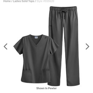 Size XS Dark Grey Scrub Top and Bottom